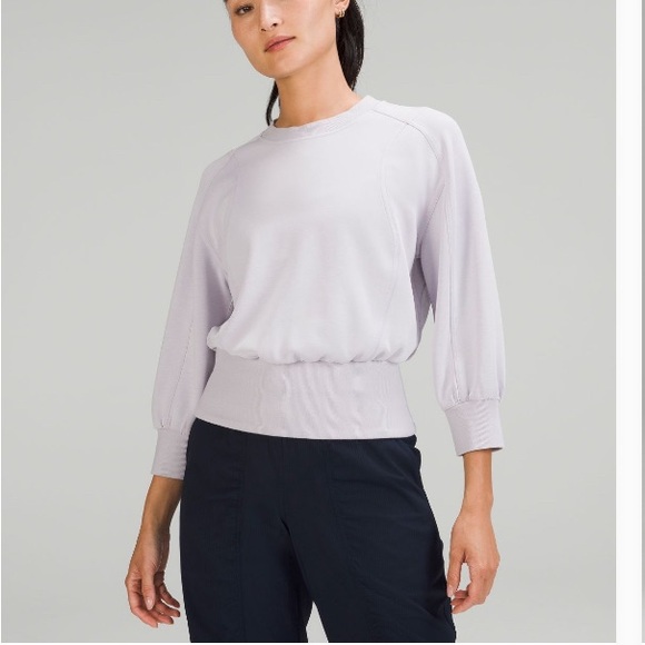 lululemon athletica Tops - Lululemon Softstreme Ribbed Hem Pullover- Size 12 Faint Lavender